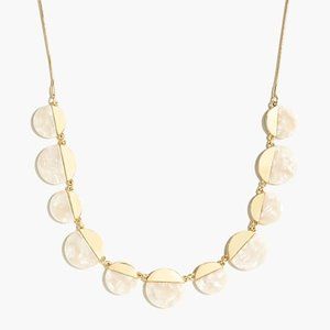 NWT J. Crew White Tortoise/Gold Statement Necklace